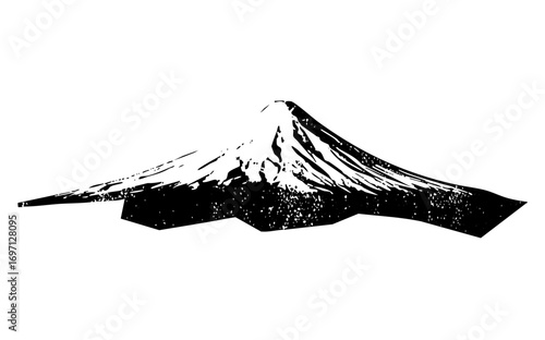 Vector Dramatic mountain showcases a majestic peak.