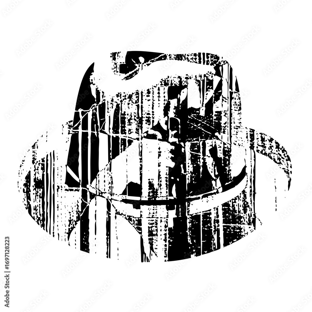 Naklejka premium Vector Abstract floral emblem with dynamic brushstroke .