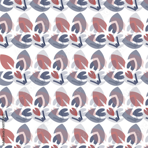 Abstract geometric flower pastel pattern. Modern floral art concept. Seamless vector illustration for textile, fabric, wallpaper, card, background