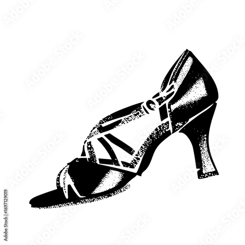 Vector Elegant high-heeled shoe with lace-up detail.