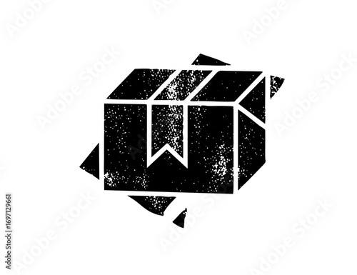 Vector Abstract exploding box with geometric shapes.