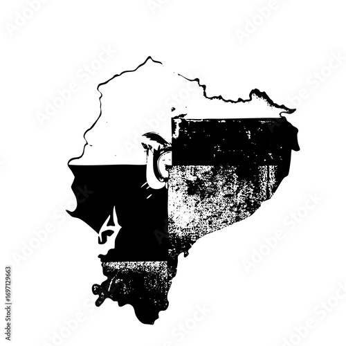 Vector Dual Portrait Silhouette Depicts Contrasting Faces