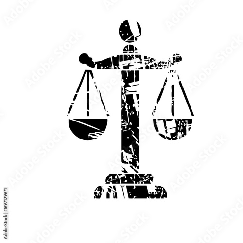 Vector Scales of Justice with distressed texture