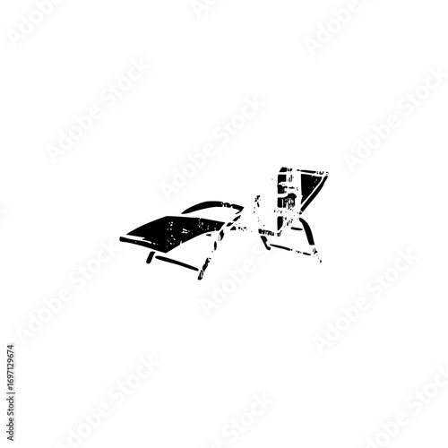 Vector Relaxation scene with a lounge chair and a beverage.