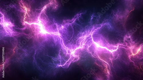 Purple and Pink Electric Lightning Plasma Energy Abstract Background