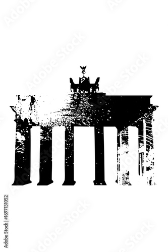 Vector Monochrome vector of the Brandenburg Gate.