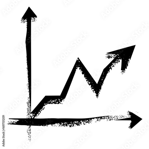 Vector Dynamic growth chart with upward trend