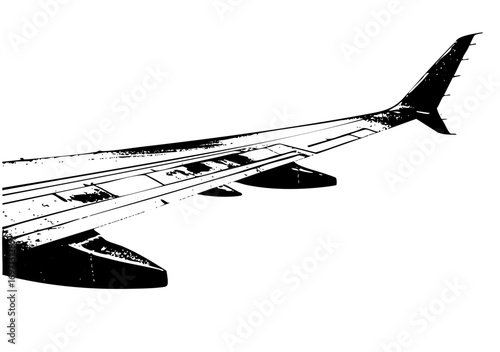 Vector Detailed airplane wing with a sleek fin.