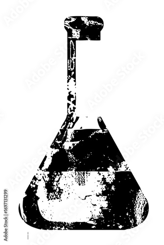 Vector Distressed flask with a vintage aesthetic.