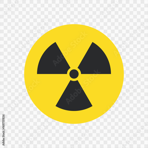 Radiation Hazard Warning Sign. Editable of Radiation Hazard Warning on Transparent Background