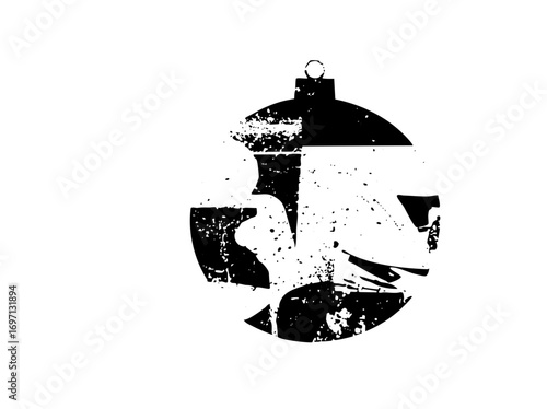 Vector Distressed black anchor with a circular form.