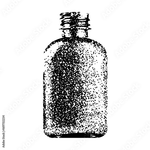 Vector Detailed of a glass bottle with a narrow neck.