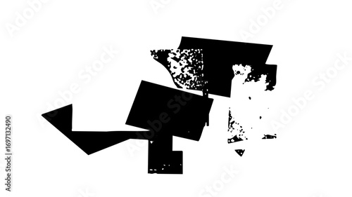 Vector Abstract geometric shapes create a fragmented portrait.