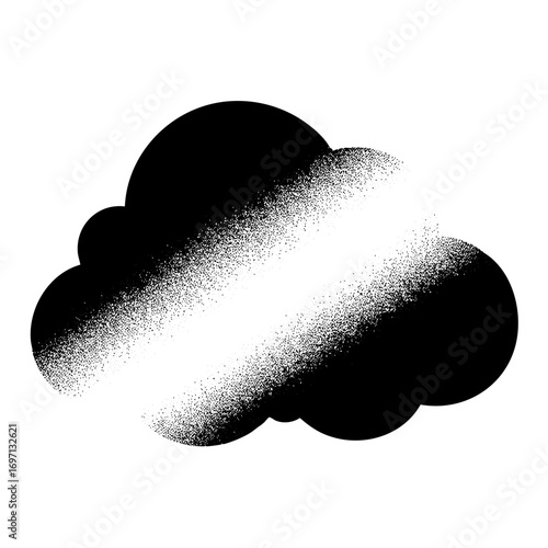 Vector Abstract cloud with halftone effect.