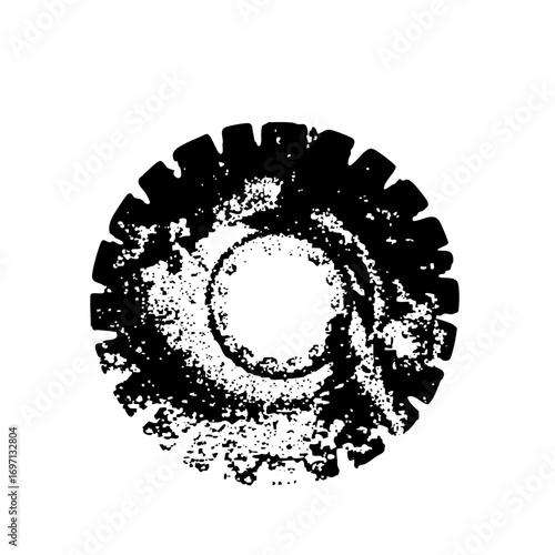 Vector Abstract circular gear with textured details.