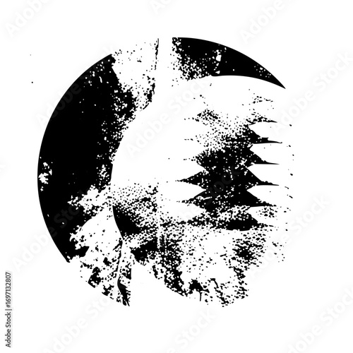 Vector Abstract eagle head silhouette within a shape.
