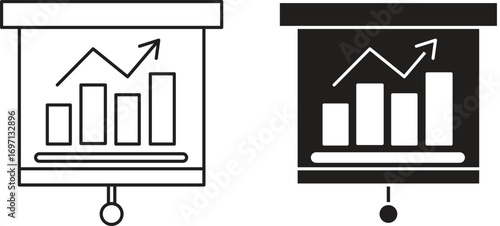 Presentation billboard sign icon vector. 