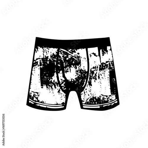 Vector Black and white distressed underwear .