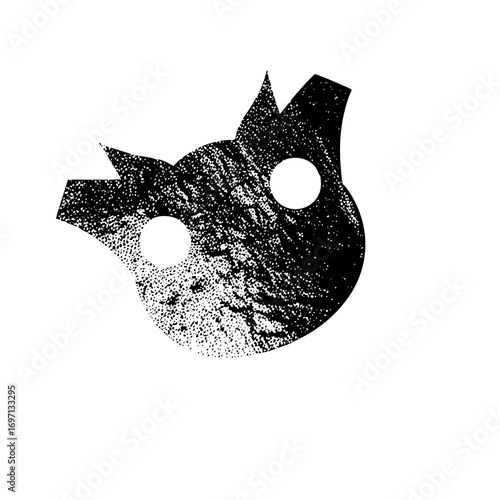 Vector Abstract horned mask with dotted texture.