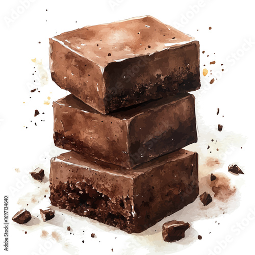 watercolor vector of Fudge, isolated on a white background.