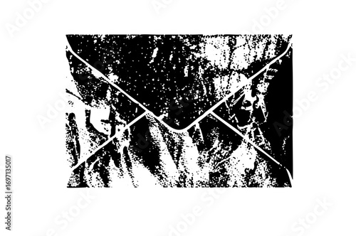 Vector Abstract envelope with fractured elements.