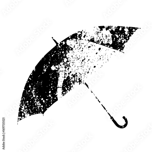 Vector Distressed umbrella with a splatter effect.