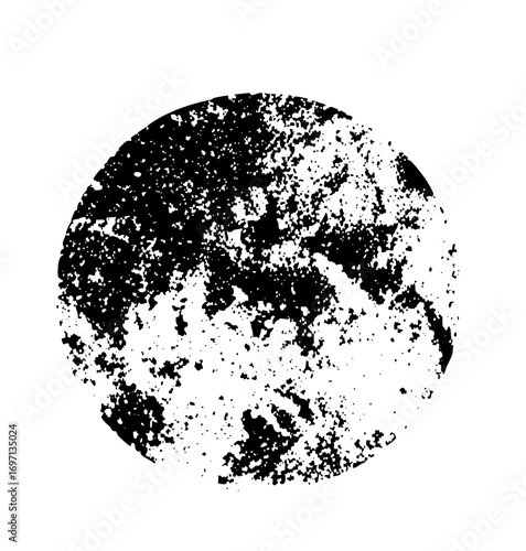 Vector Distressed circular with textured black fill.