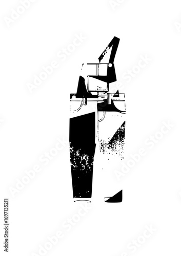 Vector Abstract fire extinguisher with handle and nozzle.