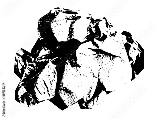 Vector Abstract portrait of a person with distressed texture.