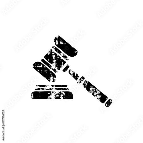 Vector Distressed gavel and sound block represents legal justice.