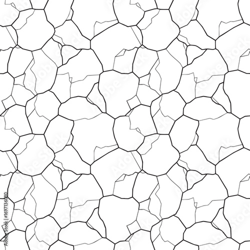 Seamless pattern texture of cracks on a white background isolated background