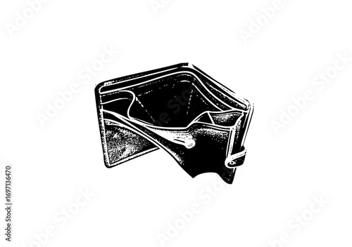 Vector Detailed of a closed wallet with stitching.