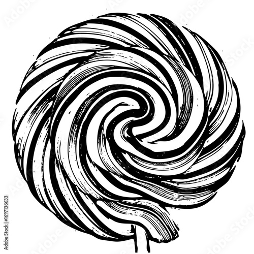 Vector Dynamic spiral swirl features flowing lines.