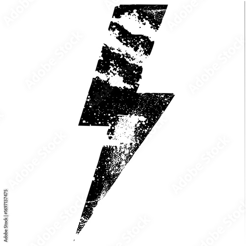 Vector Distressed lightning bolt vector .