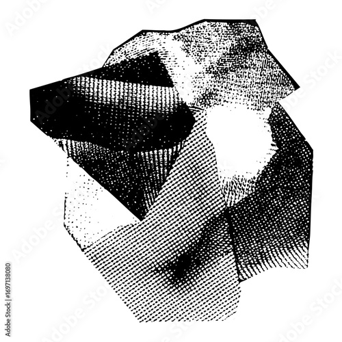 Vector Stylized portrait of a man with a beard and hat.