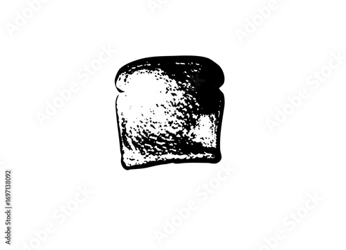 Vector Black and white of a toasted bread slice.