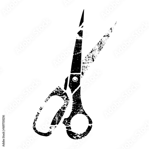 Vector Distressed Scissors Illustrates Cutting Tools
