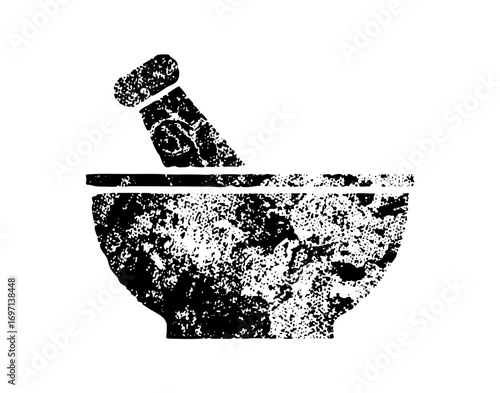 Vector Distressed Mortar and Pestle