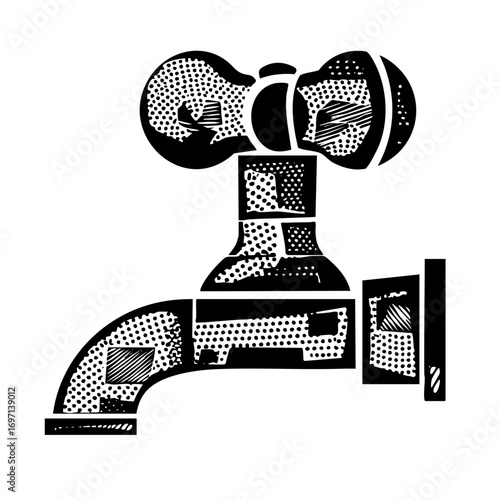 Vector Abstract robotic arm with dotted .