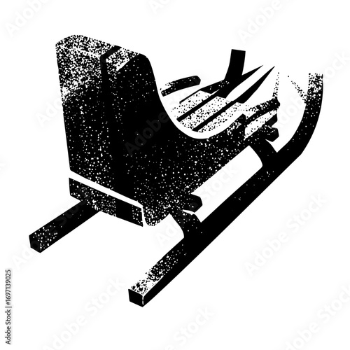 Vector Minimalist vector of a rocking chair with sneakers.