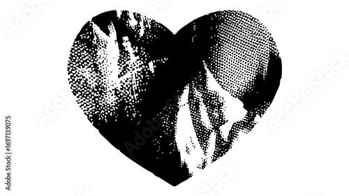 Vector Embracing couple silhouette within a heart-shaped .