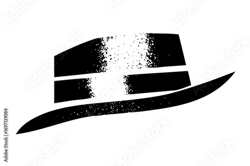 Vector Stylish fedora hat with distressed texture.