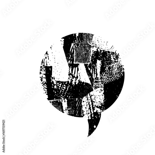 Vector Abstract broken circle with distressed texture