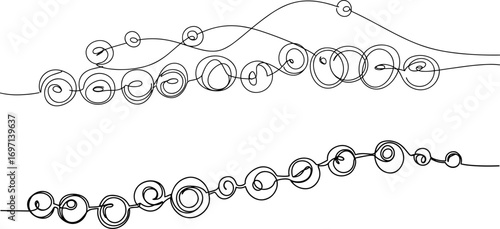 Abstract line style with circular shapes on a transparent background  