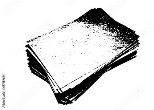 Vector Stacked papers with rough edges.
