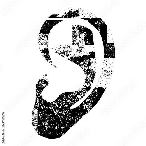 Vector Abstract ear with a question mark shape.