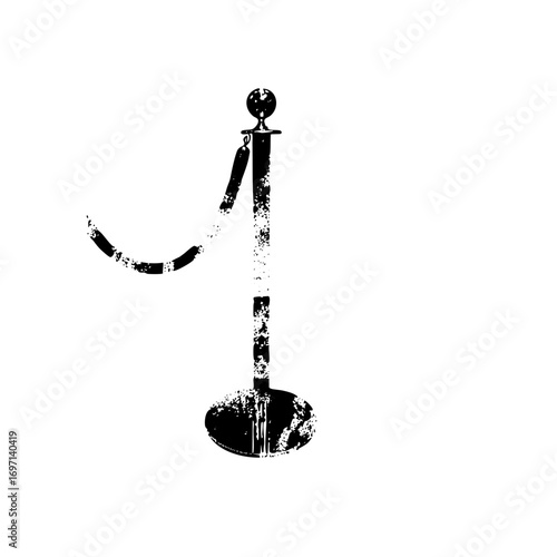 Vector Elegant stanchion post with rope barrier .