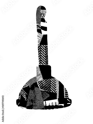 Vector Abstract figure of a person playing guitar vector .