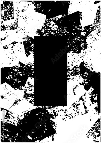 Vector Abstract rectangular frame with distressed texture.