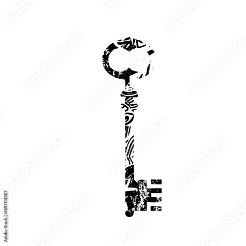 Vector Abstract key with the word LIFE integrated into the .
